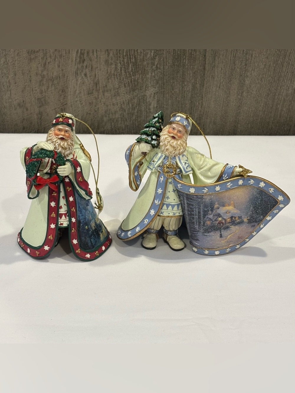 Thomas Kinkade Old World Santa Christmas Tree Ornaments Vintage Ashton Drake
